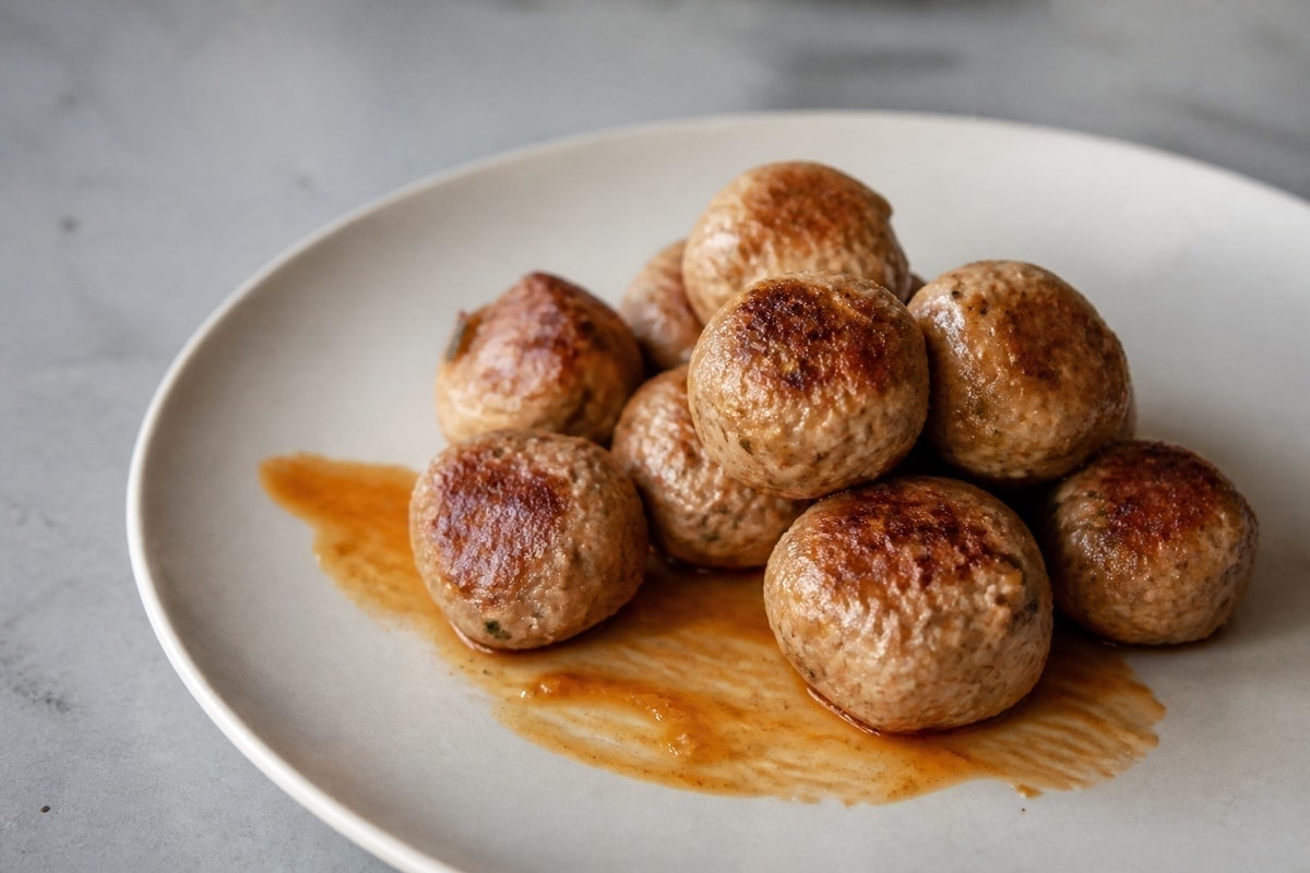 Air fryer turkey meatballs with herbs